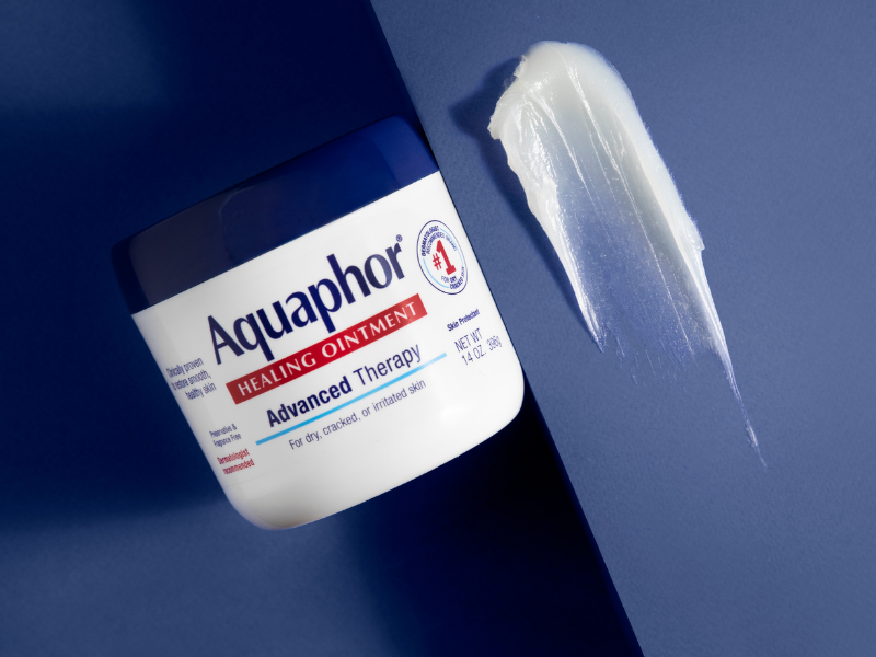 Aquaphor Advanced Therapy Healing Ointment brand information panel