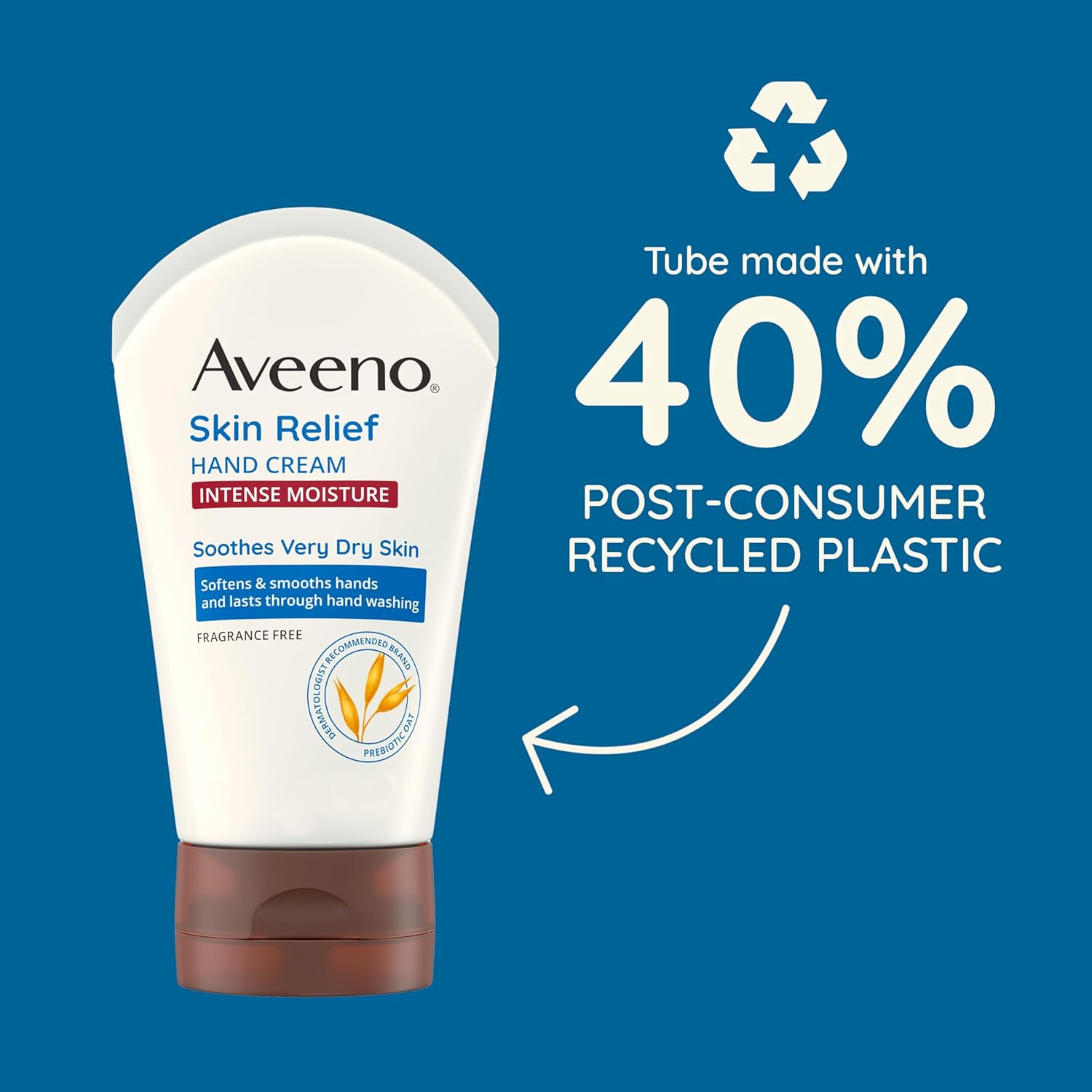 Aveeno Skin Relief Intense Moisture Hand Cream brand information panel