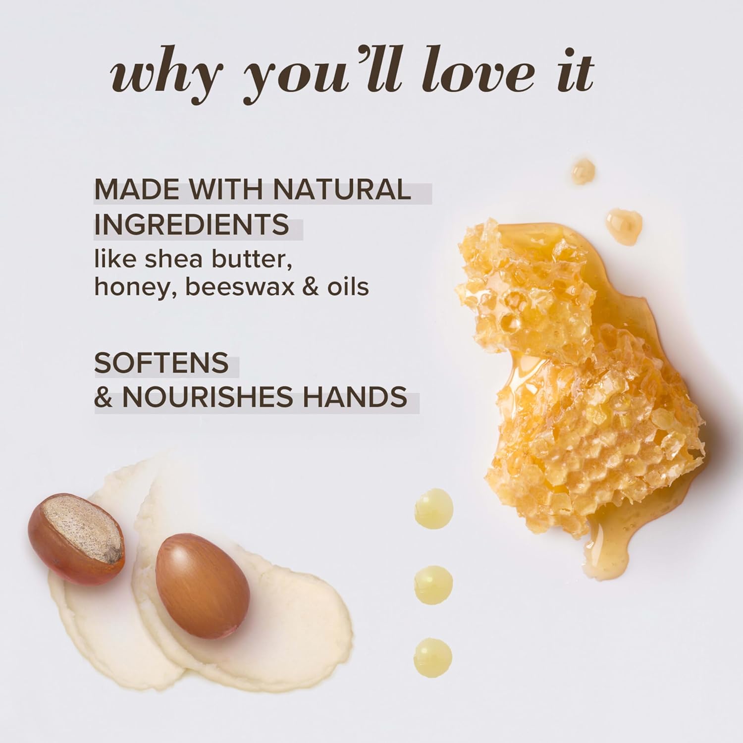 Burt's Bees Almond & Milk Hand Cream brand information panel