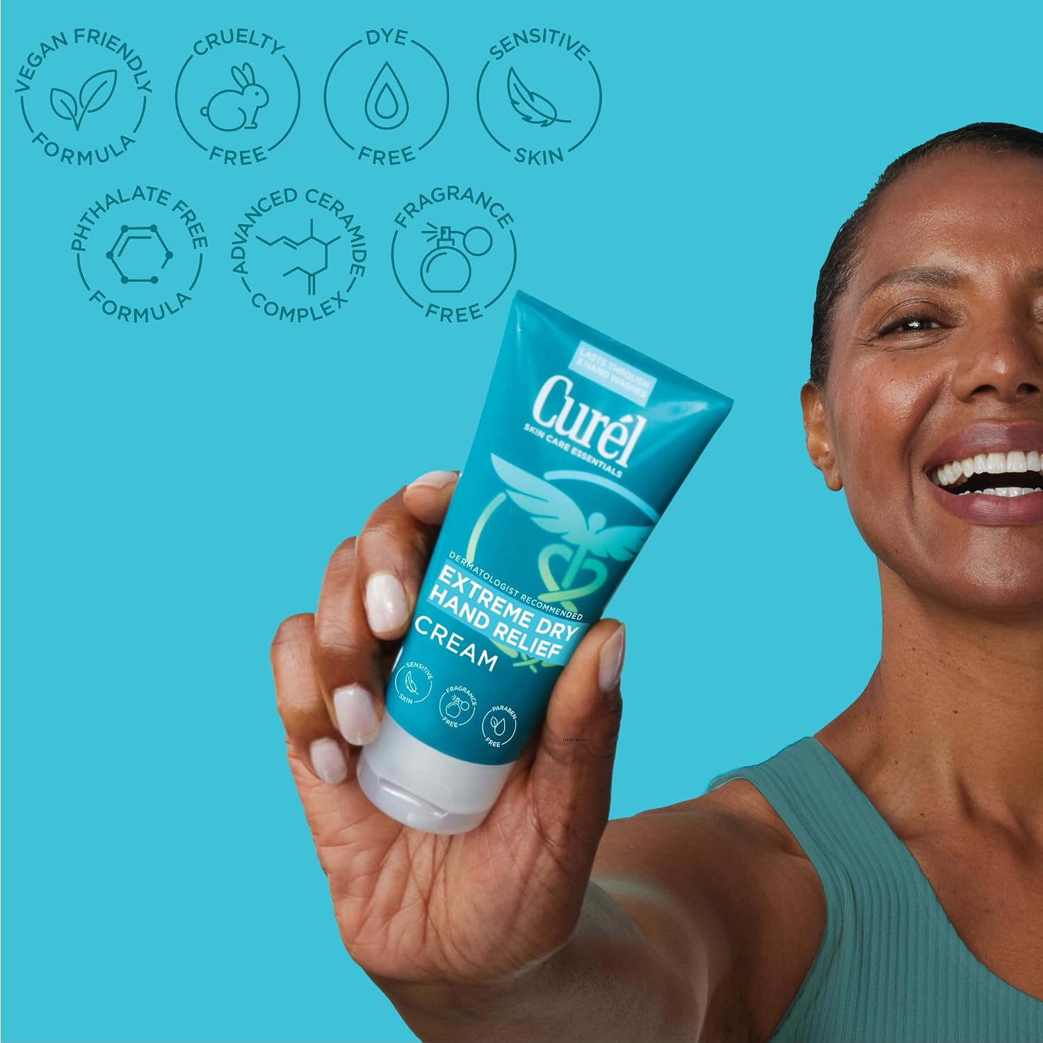 Curel Extreme Dry Hand Relief brand information panel