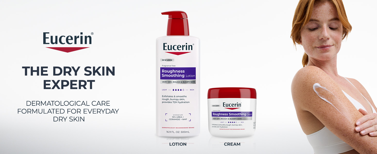 Eucerin Roughness Smoothing Lotion brand information panel